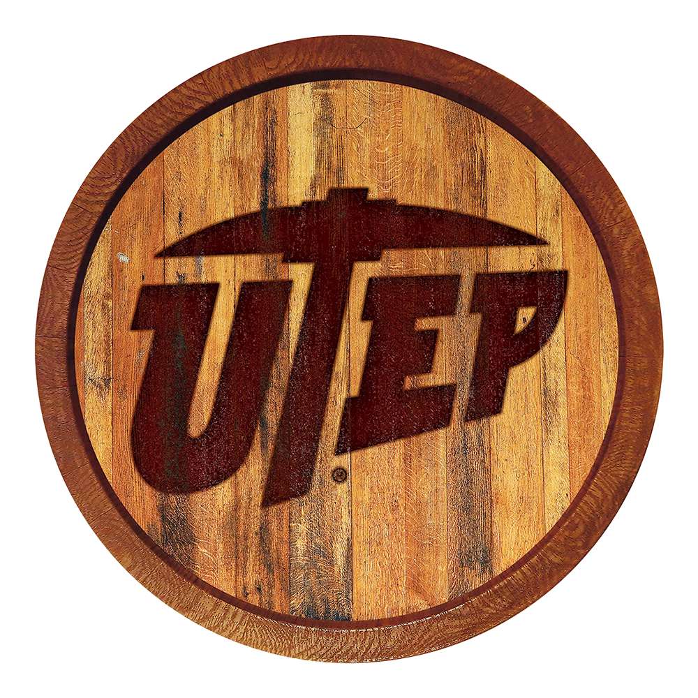 Utep Hand Sign Buy NCAA UTEP Miners Branded FAUX Barrel Top Sign – ProFootballStuff