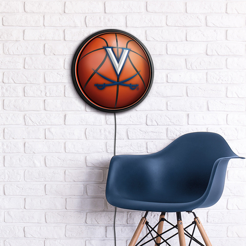 Virginia Cavaliers Basketball Slimline Round Lighted Wall Sign Room View
