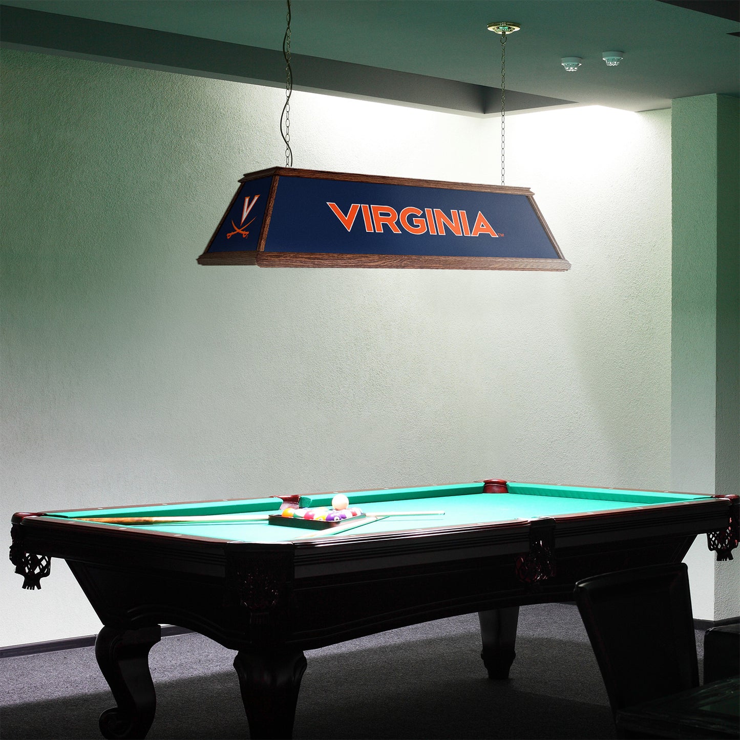 Virginia Cavaliers Premium Pool Table Light Room View