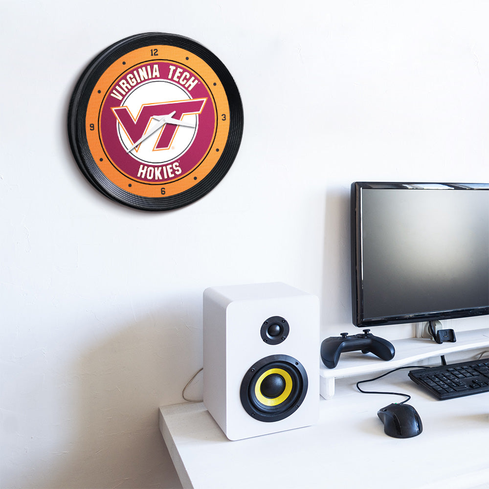 Virginia Tech Hokies Ribbed Wall Clock Room View