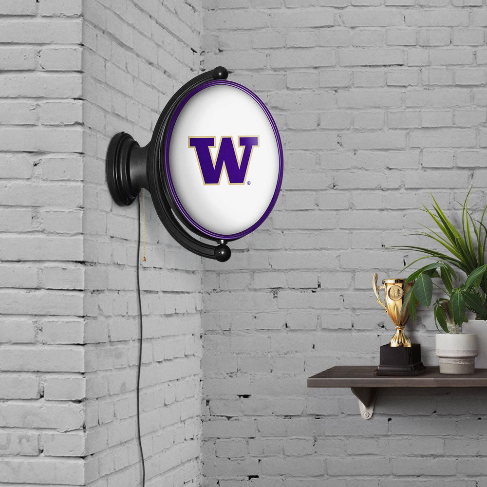 Washington Huskies Oval Rotating Wall Sign Room View