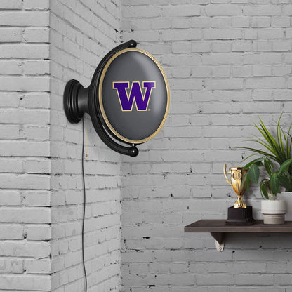 Washington Huskies Oval Rotating Wall Sign Room View