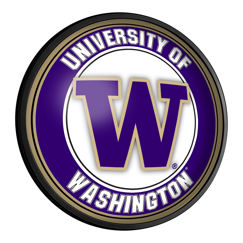 Washington Huskies Slimline Round Lighted Wall Sign