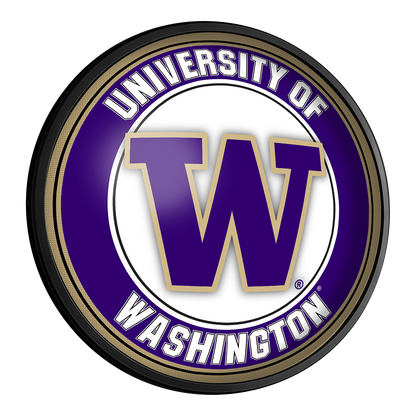 Washington Huskies Slimline Round Lighted Wall Sign