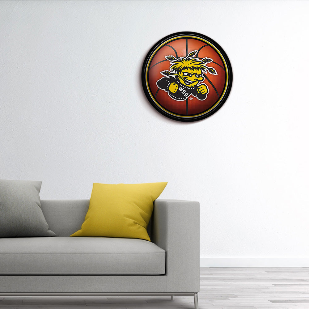 Wichita State Shockers Basketball Modern Disc Wall Sign Room View
