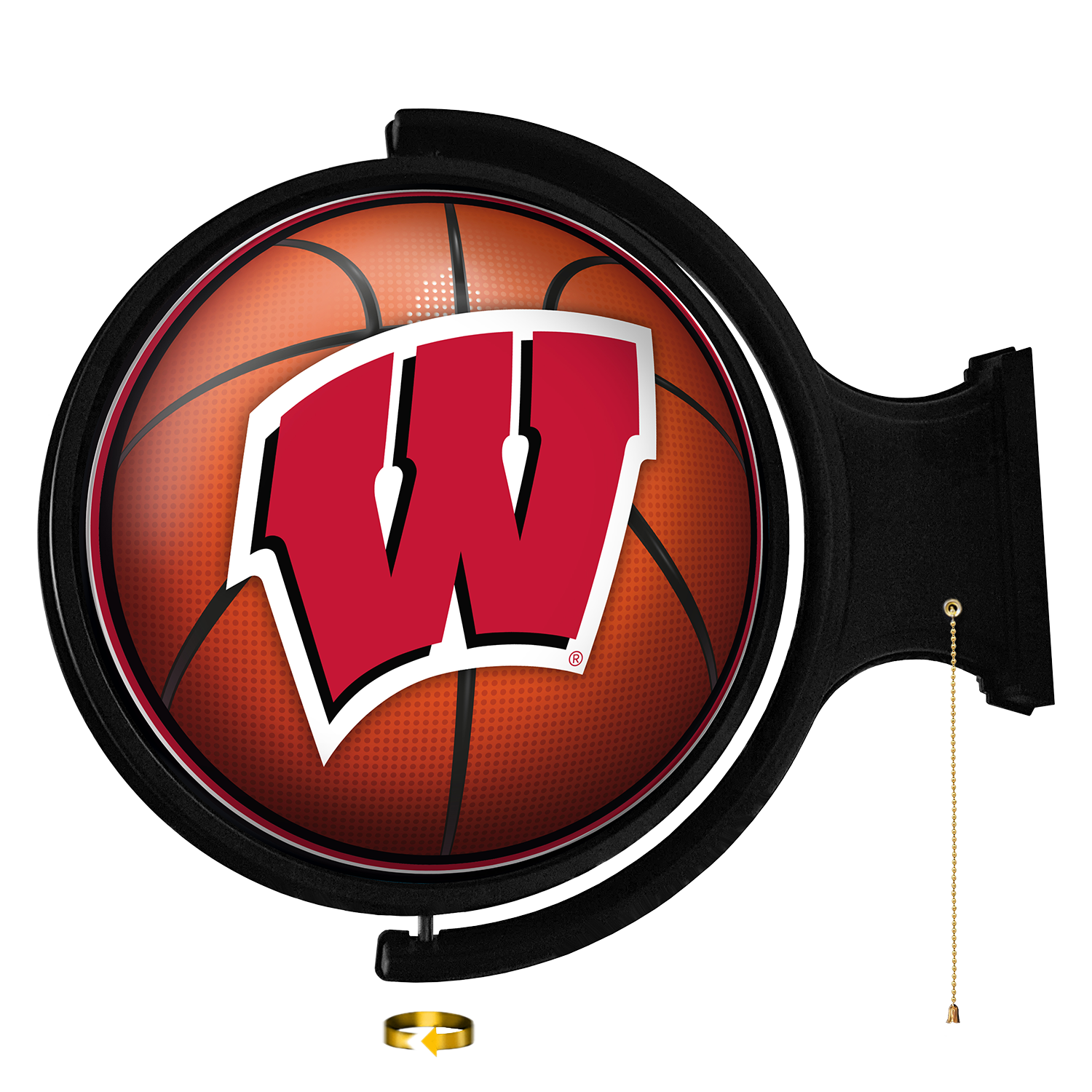 Wisconsin Badgers Round Basketball Rotating Wall Sign