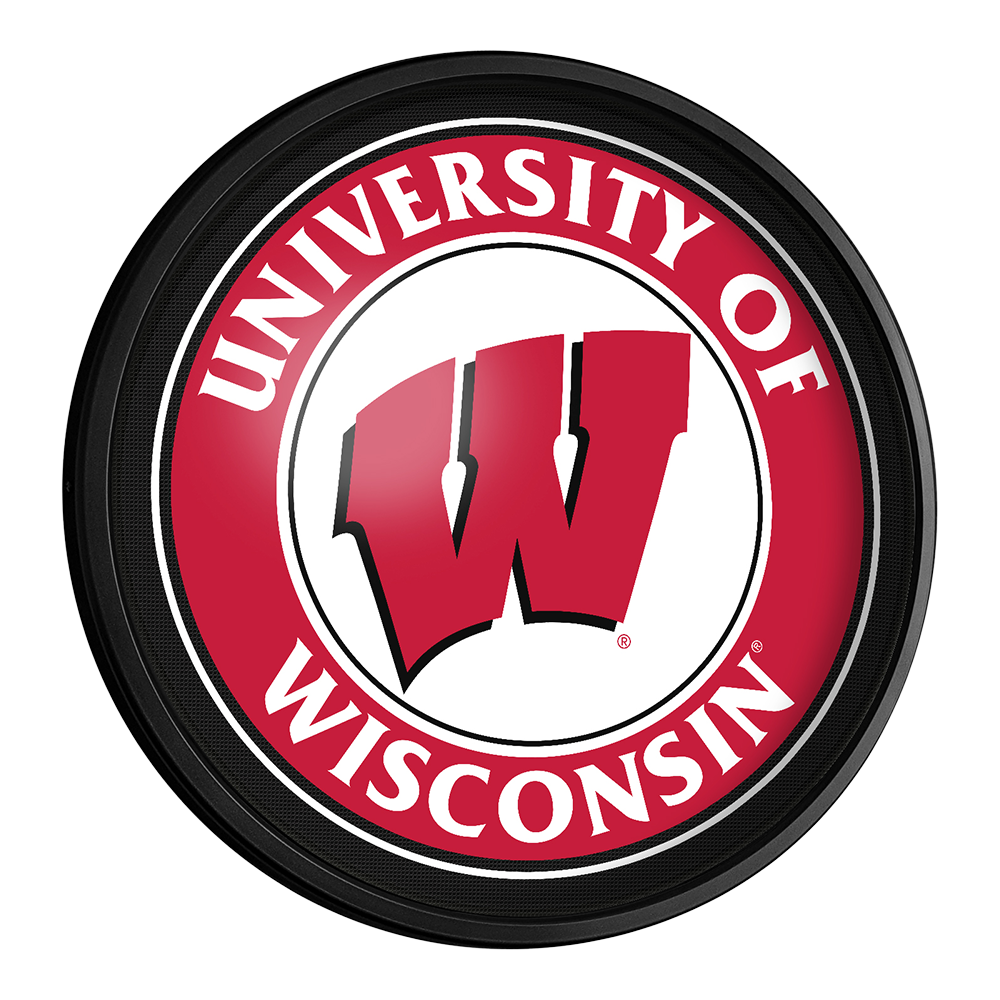 Wisconsin Badgers Slimline Round Lighted Wall Sign