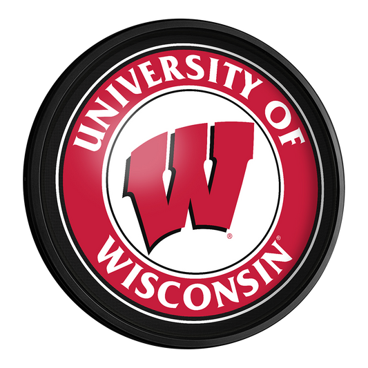 Wisconsin Badgers Slimline Round Lighted Wall Sign