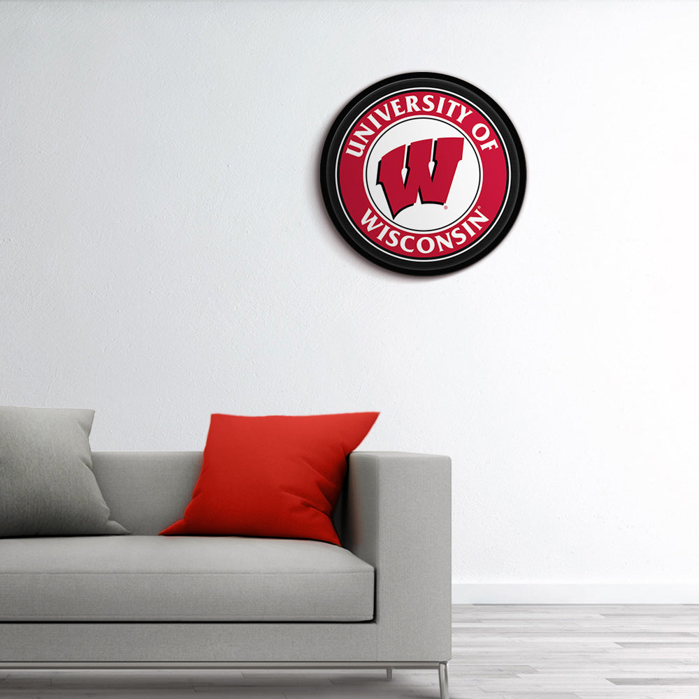 Wisconsin Badgers Modern Disc Wall Sign Room View