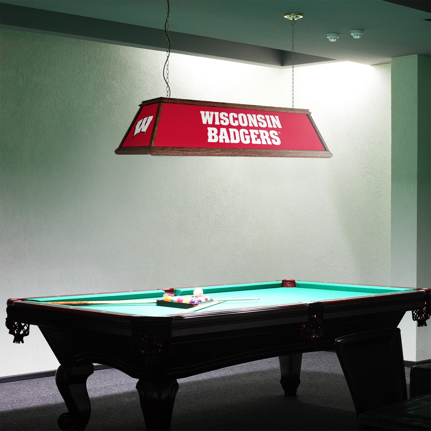 Wisconsin Badgers Premium Pool Table Light Room View