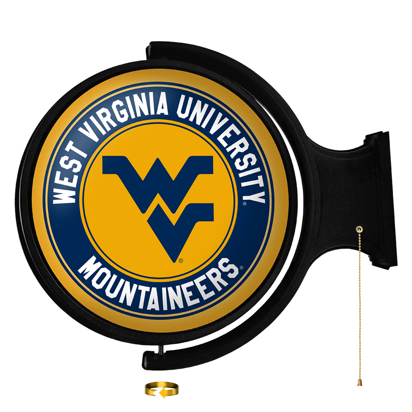 West Virginia Mountaineers Round Rotating Wall Sign Gold