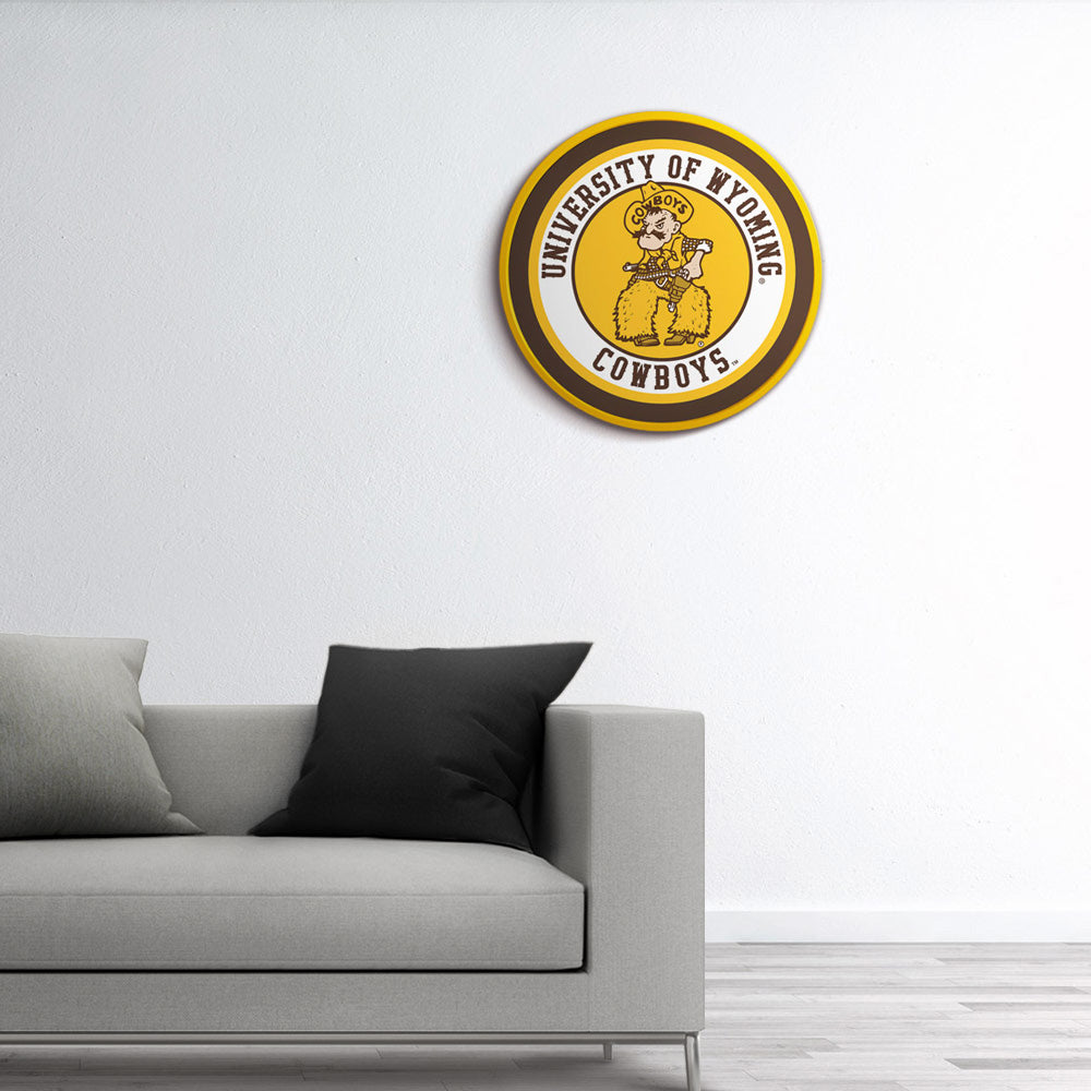 Wyoming Cowboys Modern Disc Wall Sign Room View