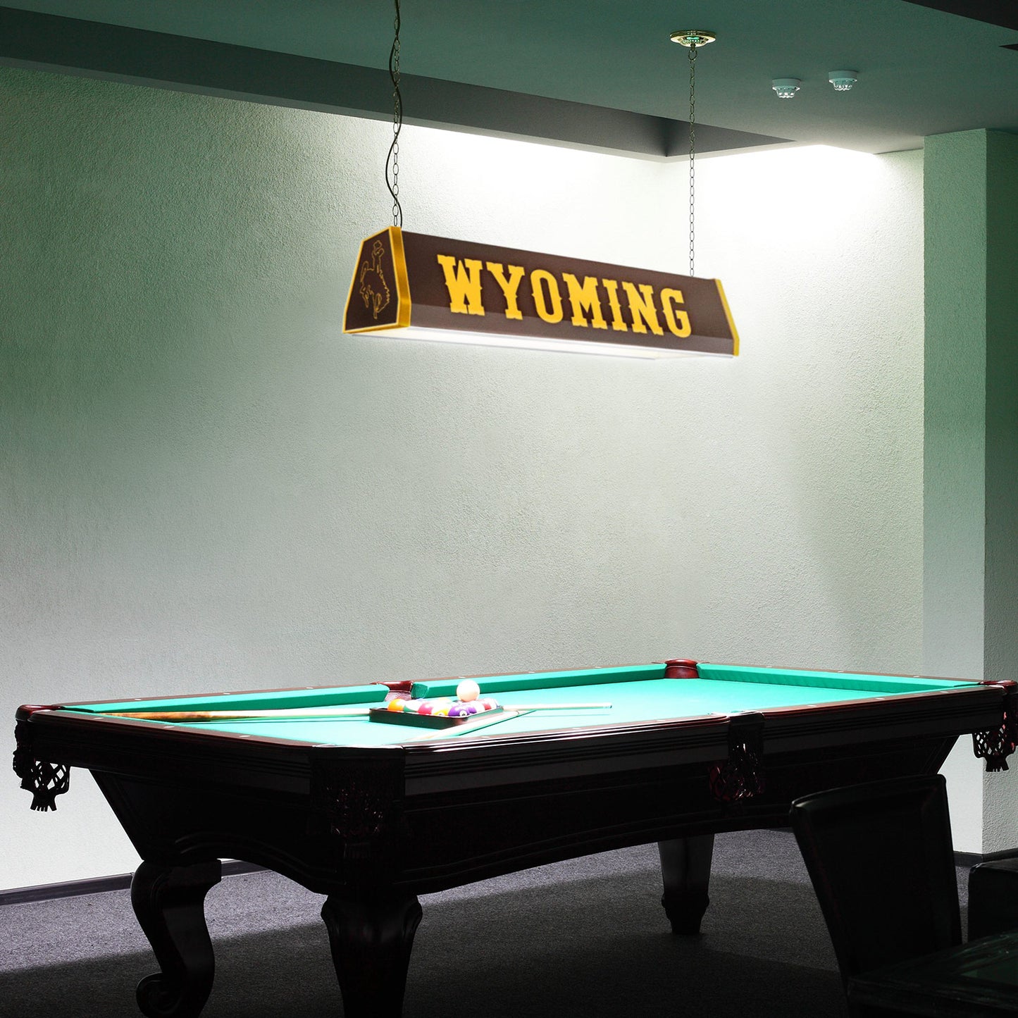 Wyoming Cowboys Standard Pool Table Light Room View
