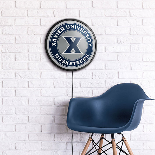 Xavier Musketeers Slimline Round Lighted Wall Sign Room View