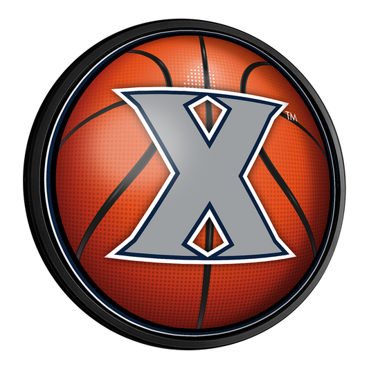 Xavier Musketeers Basketball Slimline Round Lighted Wall Sign