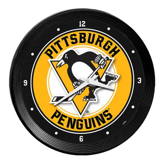 Pittsburgh Penguins Ribbed Wall Clock