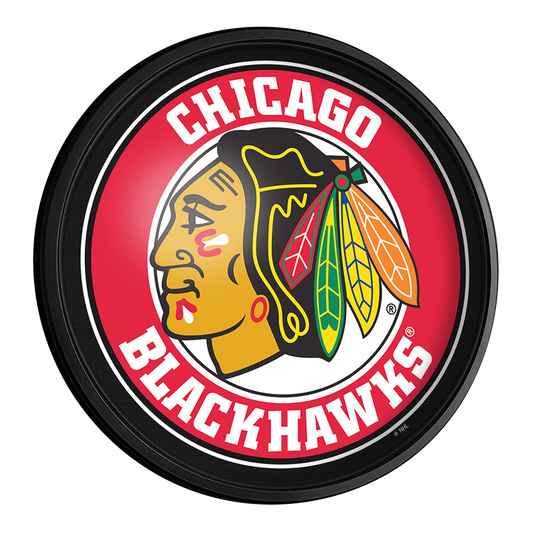 Chicago Blackhawks Slimline Round Lighted Wall Sign