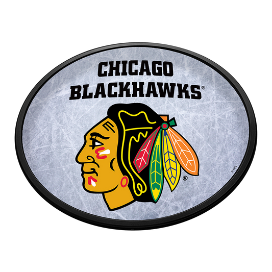 Chicago Blackhawks Ice Rink Slimline Oval Lighted Wall Sign