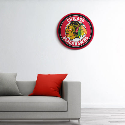 Chicago Blackhawks Modern Disc Wall Sign Room View