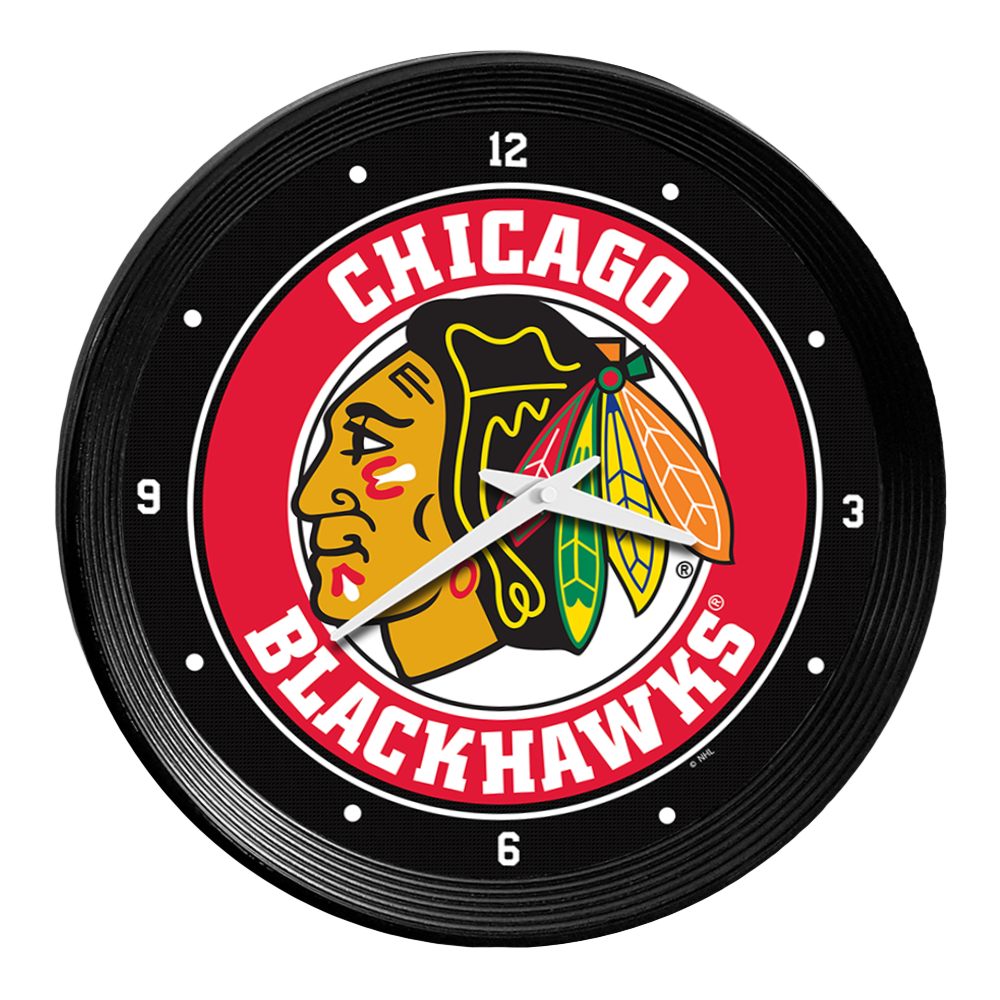 Chicago Blackhawks Ribbed Wall Clock