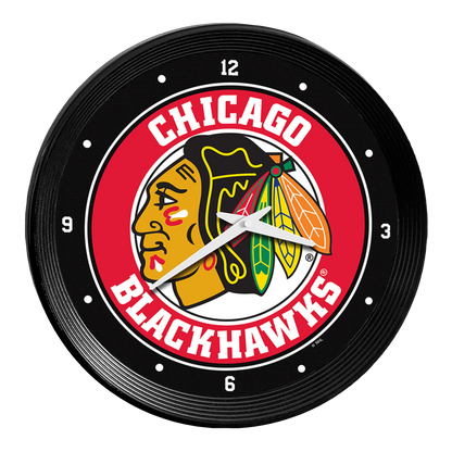 Chicago Blackhawks Ribbed Wall Clock