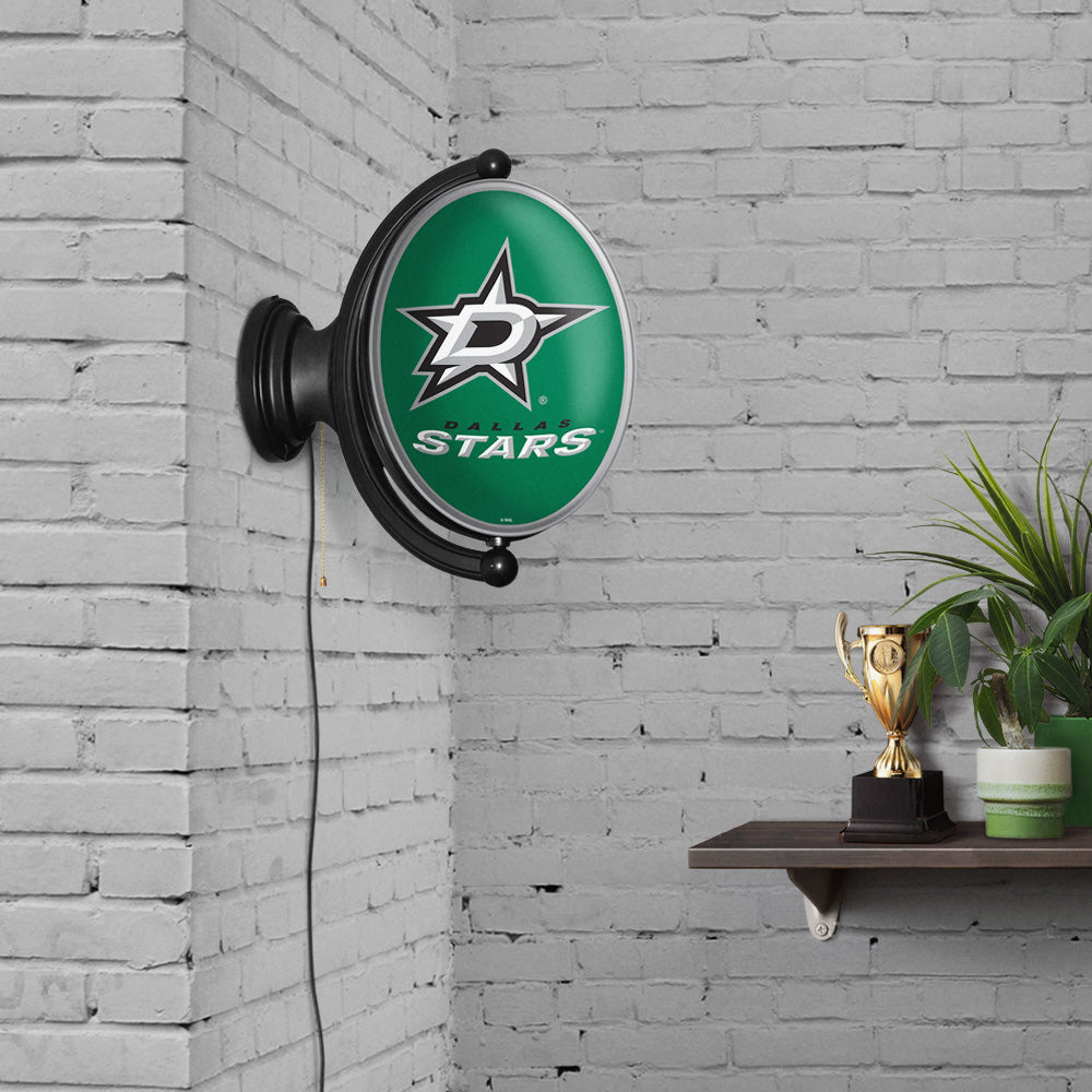 Dallas Stars Oval Rotating Wall Sign Room View