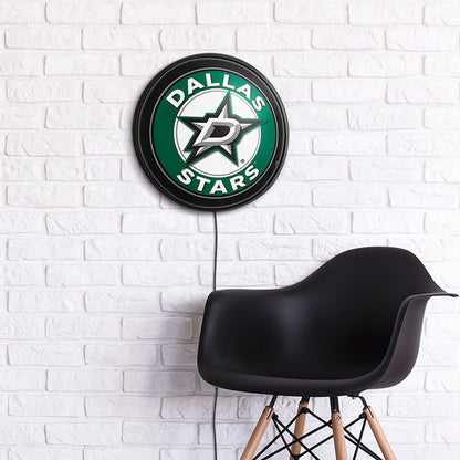 Dallas Stars Slimline Round Lighted Wall Sign Room View