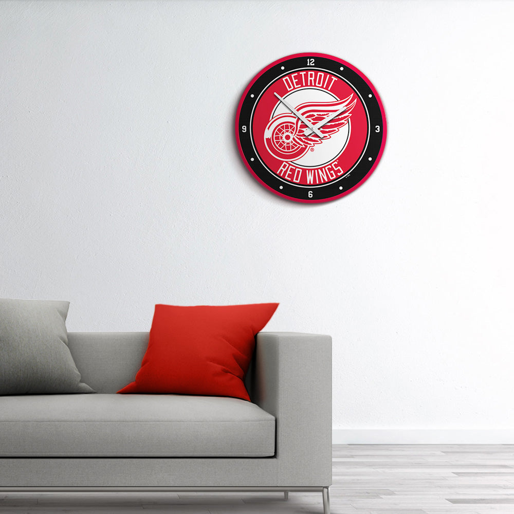 Detroit Red Wings Round Wall Clock Room View