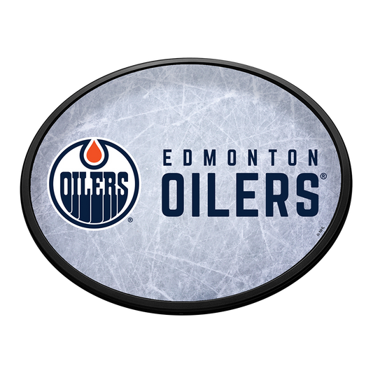 Edmonton Oilers Ice Rink Slimline Oval Lighted Wall Sign