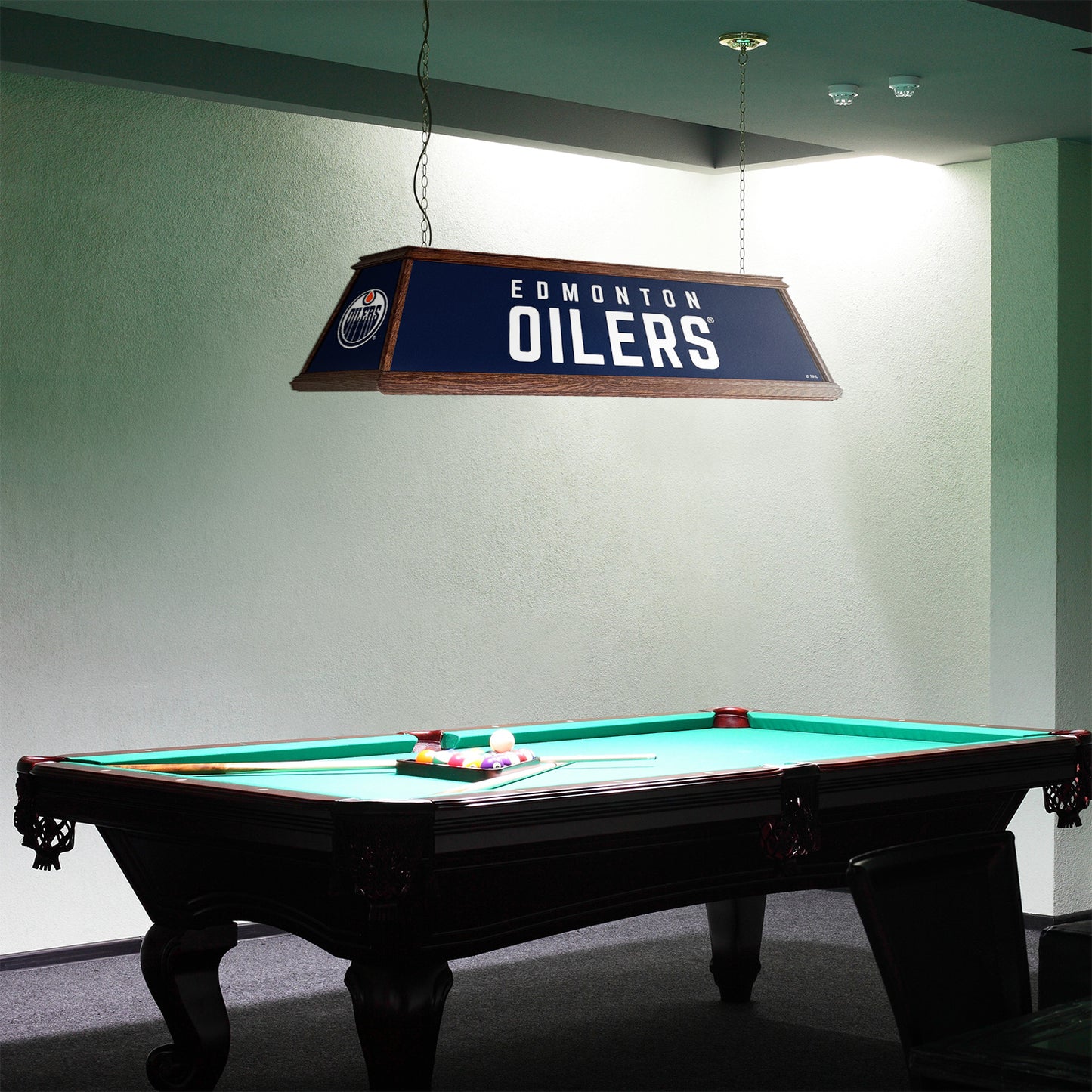 Edmonton Oilers Premium Pool Table Light Room View