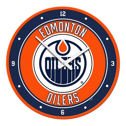 Edmonton Oilers Round Wall Clock