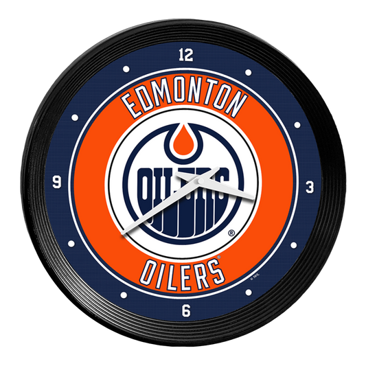 Edmonton Oilers Ribbed Wall Clock