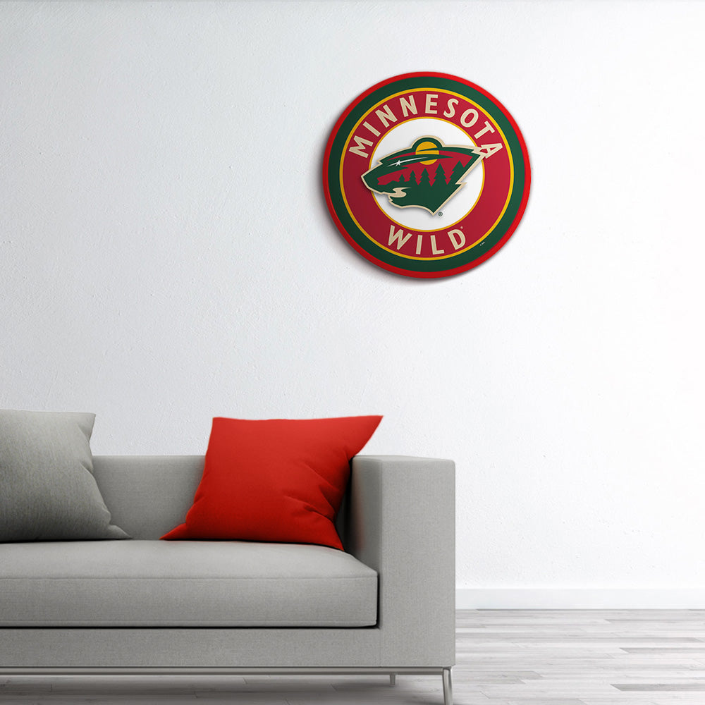 Minnesota Wild Modern Disc Wall Sign Room View