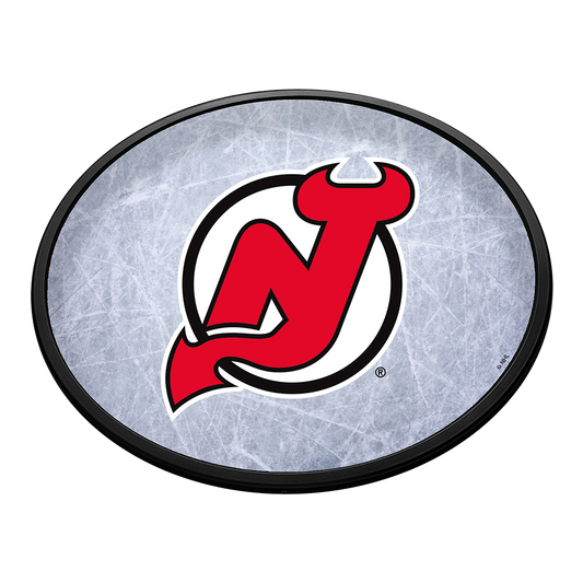 New Jersey Devils Ice Rink Slimline Oval Lighted Wall Sign
