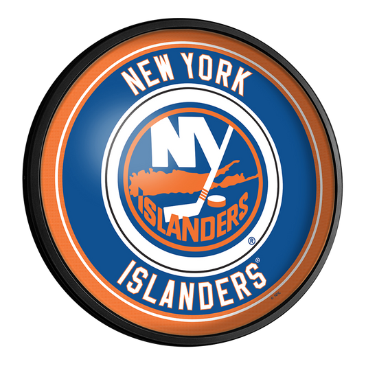 New York Islanders Slimline Round Lighted Wall Sign