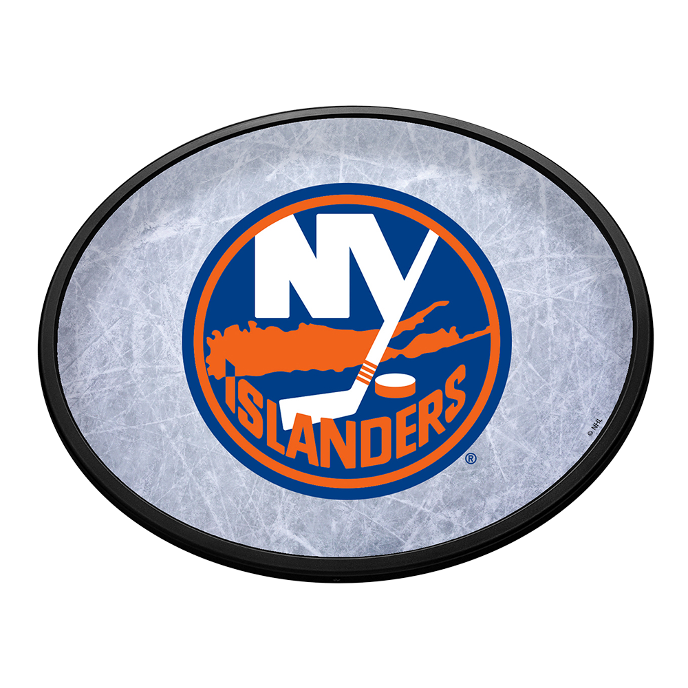 New York Islanders Ice Rink Slimline Oval Lighted Wall Sign