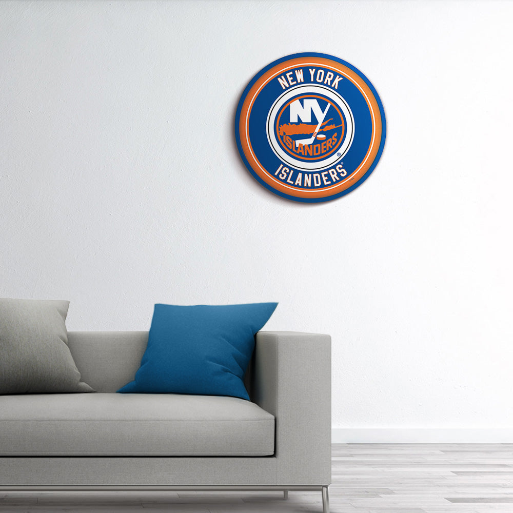 New York Islanders Modern Disc Wall Sign Room View