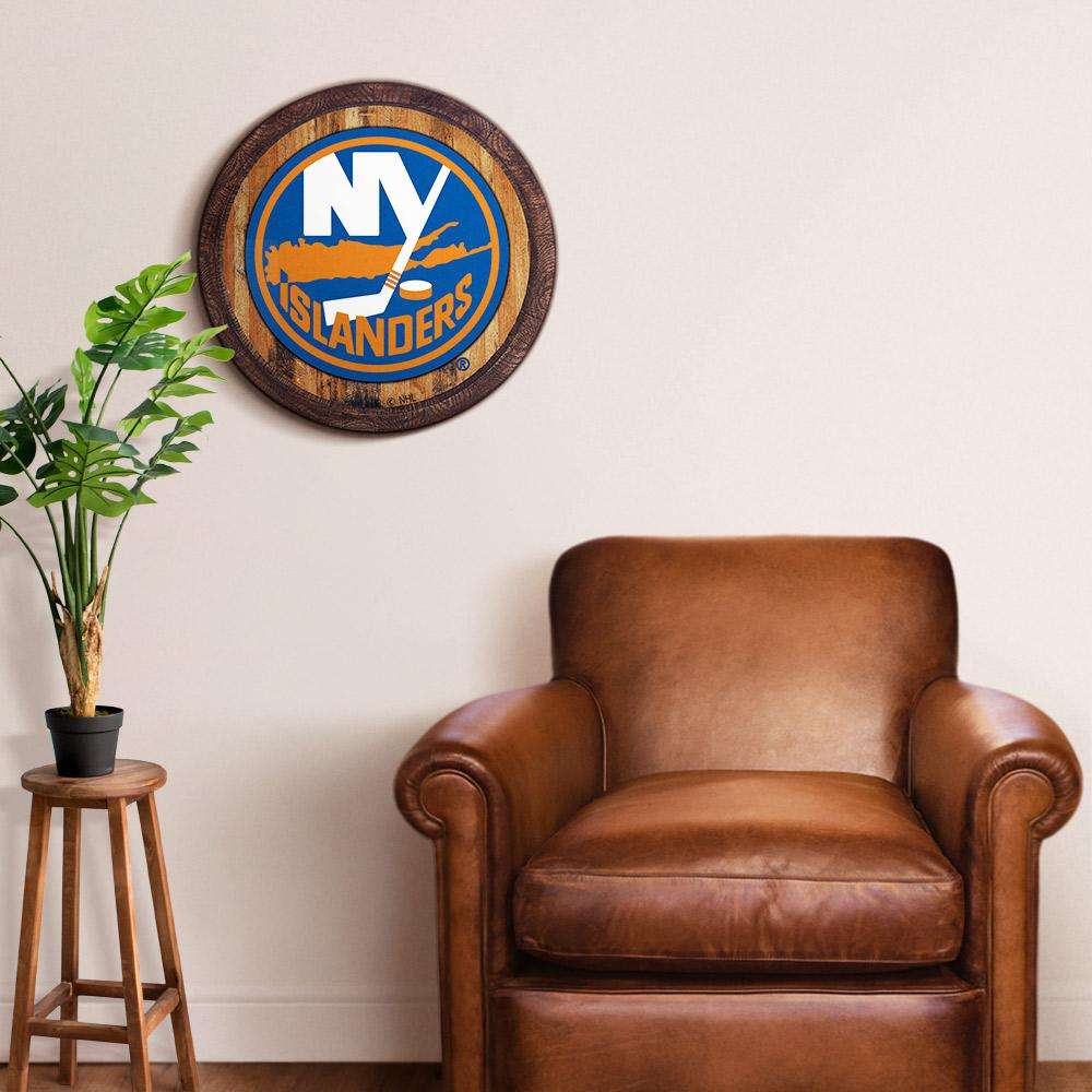 New York Islanders Barrel Top Sign Room View