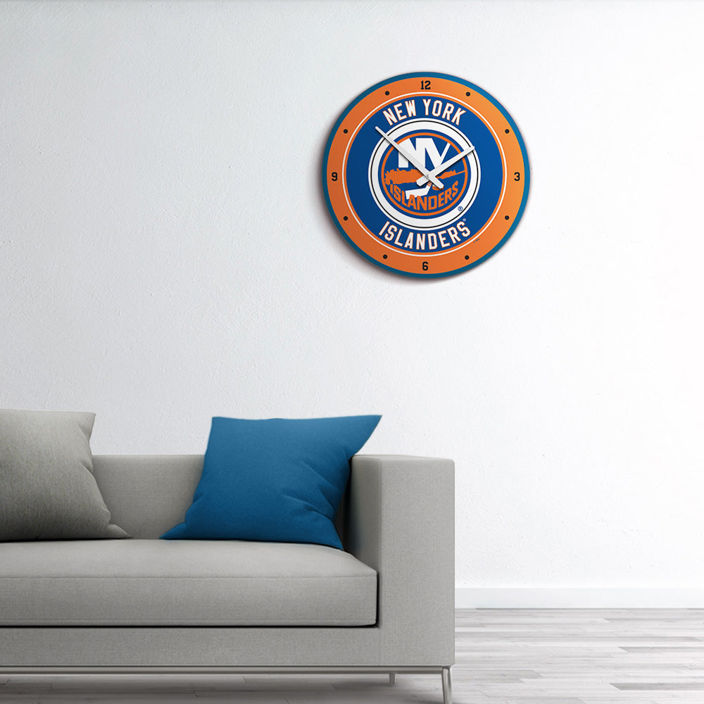 New York Islanders Round Wall Clock Room View