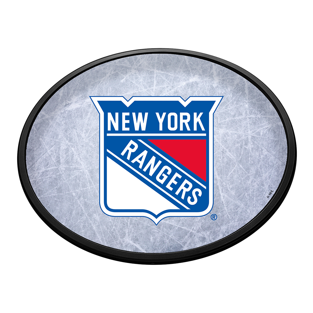 New York Rangers Ice Rink Slimline Oval Lighted Wall Sign