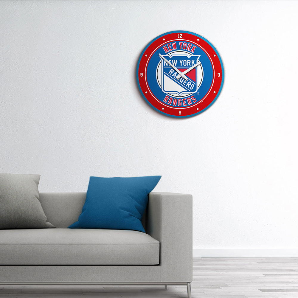 New York Rangers Round Wall Clock Room View