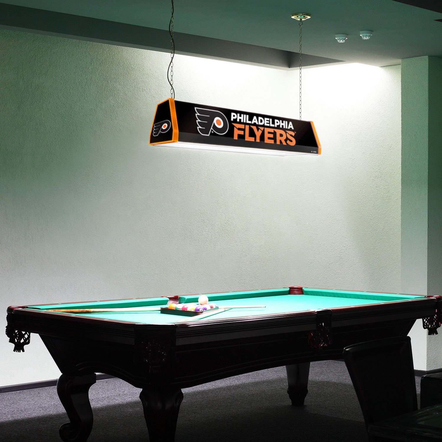 Philadelphia Flyers Standard Pool Table Light Room View