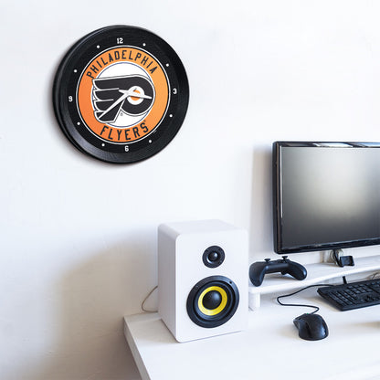 Philadelphia Flyers Ribbed Wall Clock Room View