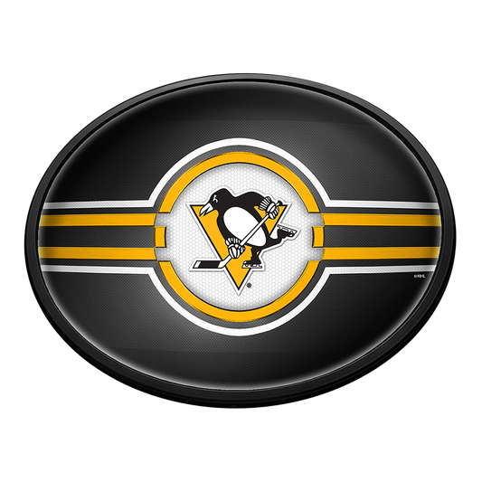 Pittsburgh Penguins Slimline Oval Lighted Wall Sign