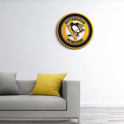 Pittsburgh Penguins Modern Disc Wall Sign Room View