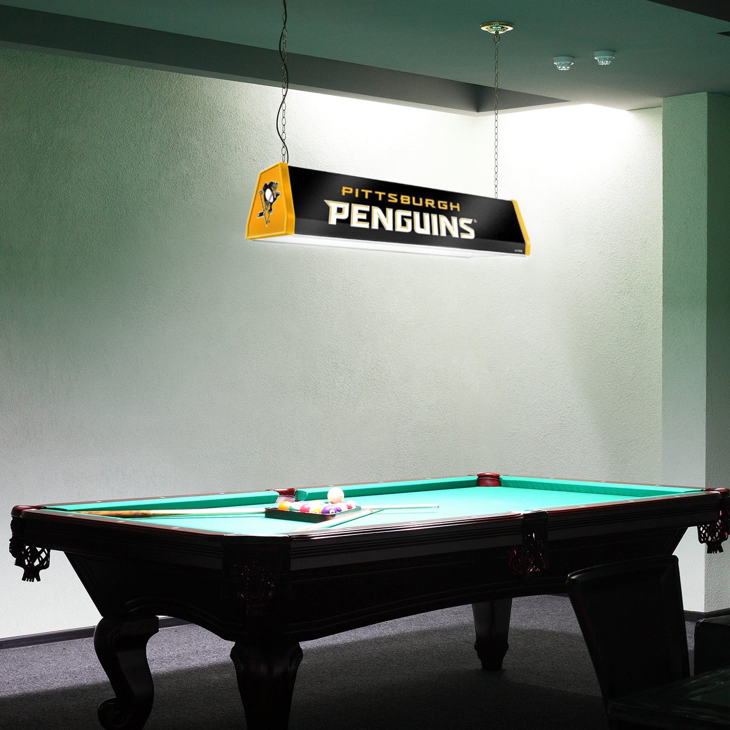Pittsburgh Penguins Standard Pool Table Light Room View