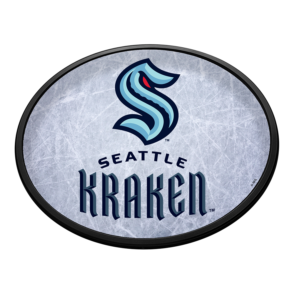 Seattle Kraken Ice Rink Slimline Oval Lighted Wall Sign