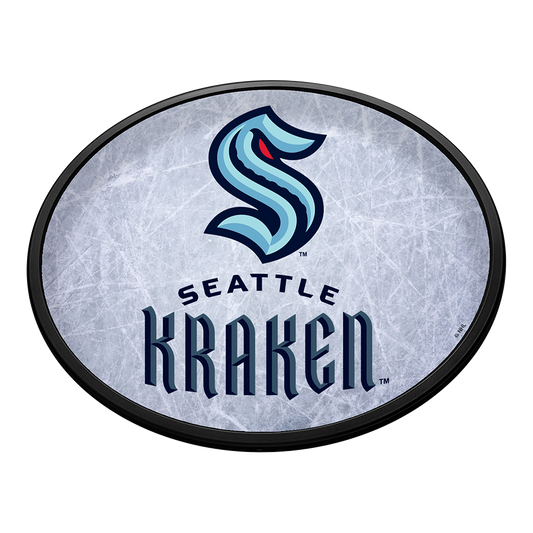 Seattle Kraken Ice Rink Slimline Oval Lighted Wall Sign