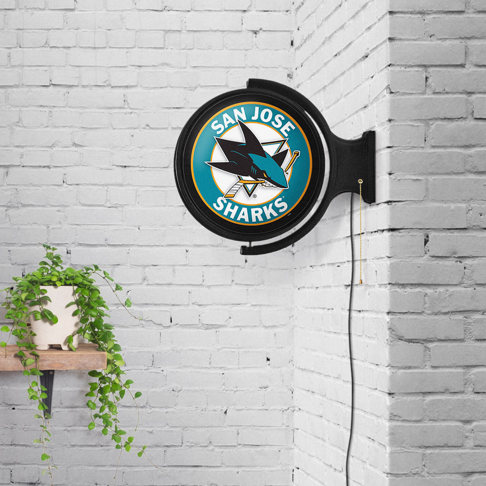 San Jose Sharks Round Rotating Wall Sign Room View