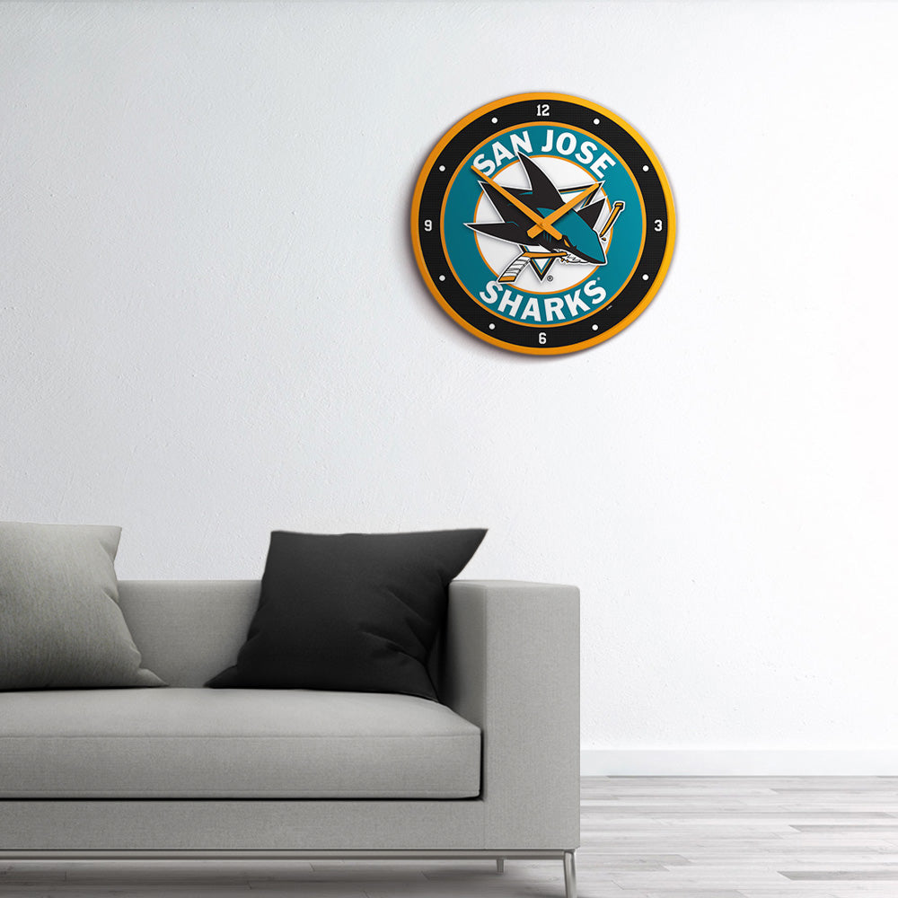 San Jose Sharks Round Wall Clock Room View